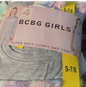 BCBG Girls Youth 4-piece Gray, Pink, Purple Lounge Sleep Set NWT